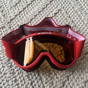 FW15 Supreme x Smith Cariboo OTG Unisex Red Ski Goggles